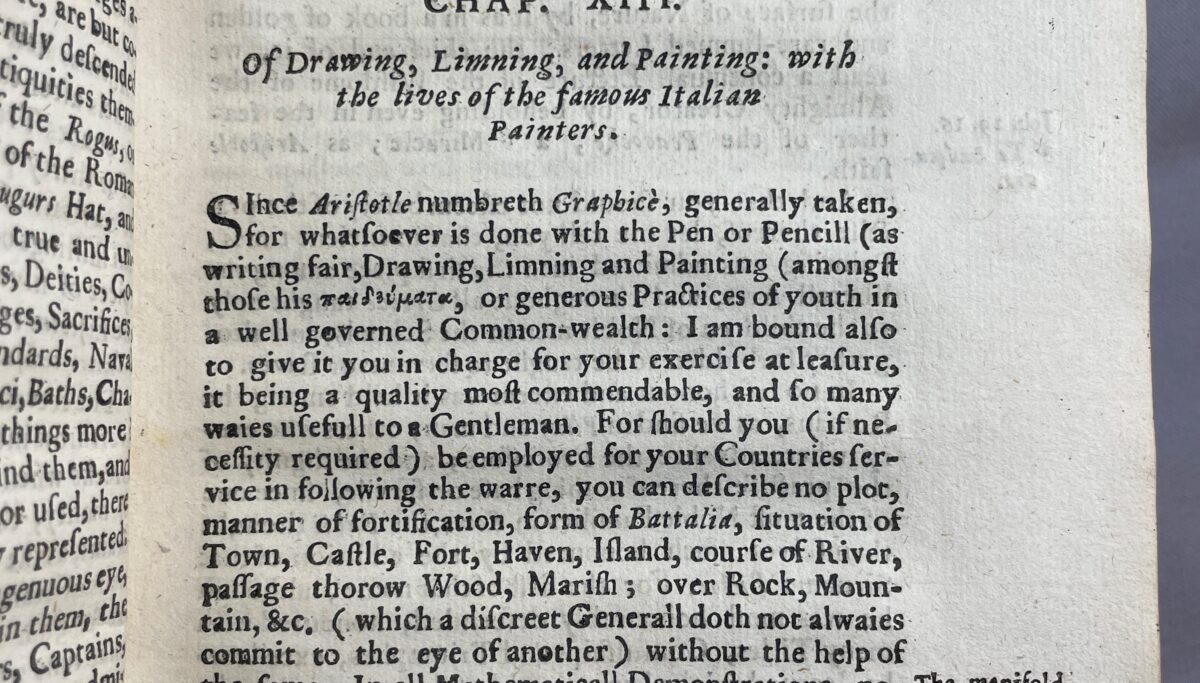 Drawing instruction in The Compleat Gentleman.