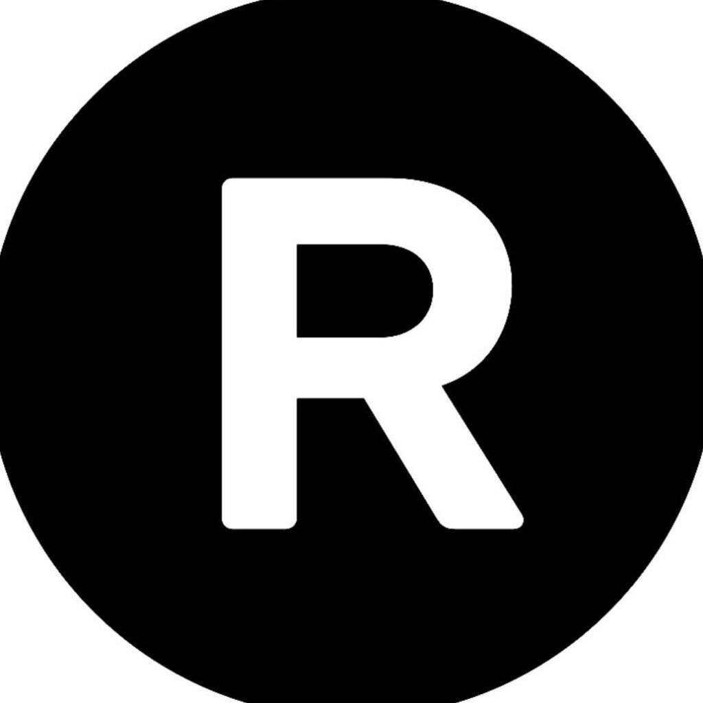 Roundtable logo with a sans-serif capital R inside a black circle