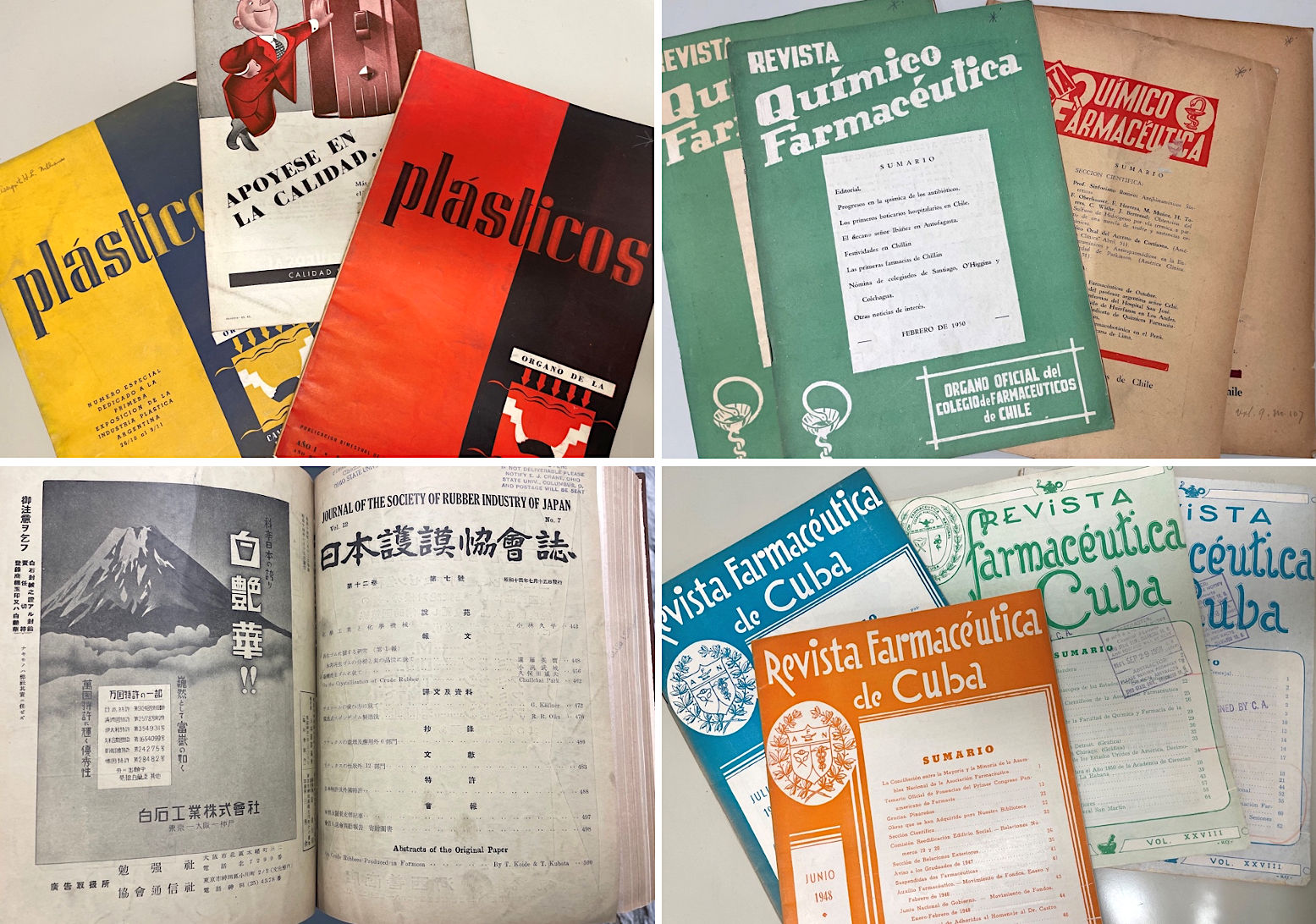 compilation photo of foreign-language science journals