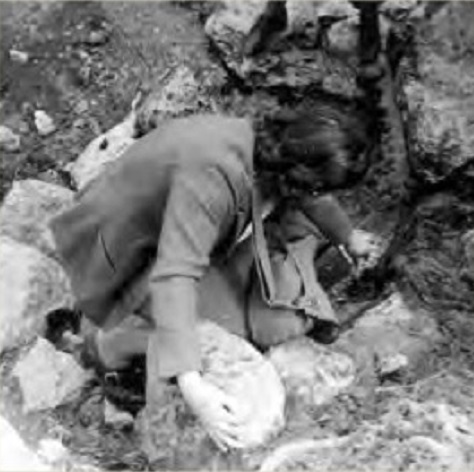 woman working at an archaeological site