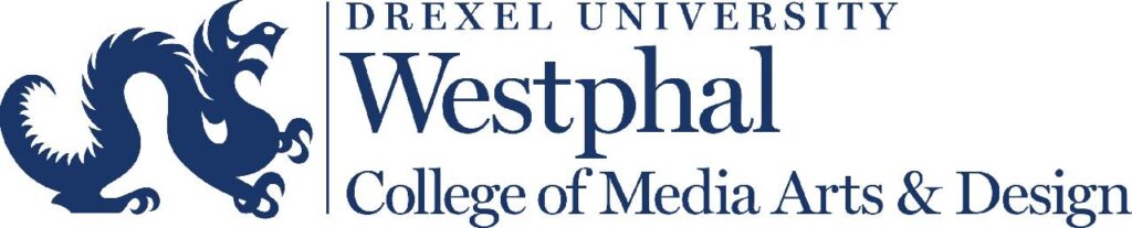 Logo for Drexel University Westphal College of Media Arts & Design with dragon at left