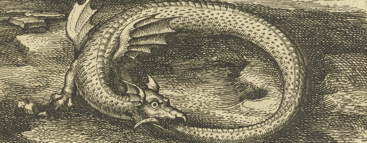 illustration of a dragon eating its own tail