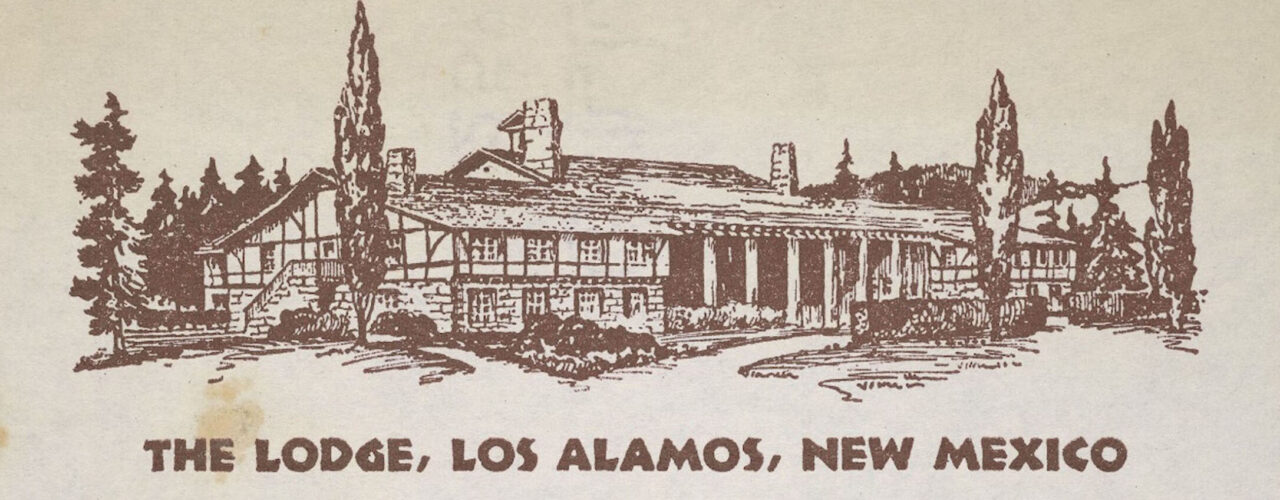 illustration of the Lodge at Los Alamos on a sheet of stationary