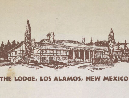 illustration of the Lodge at Los Alamos on a sheet of stationary