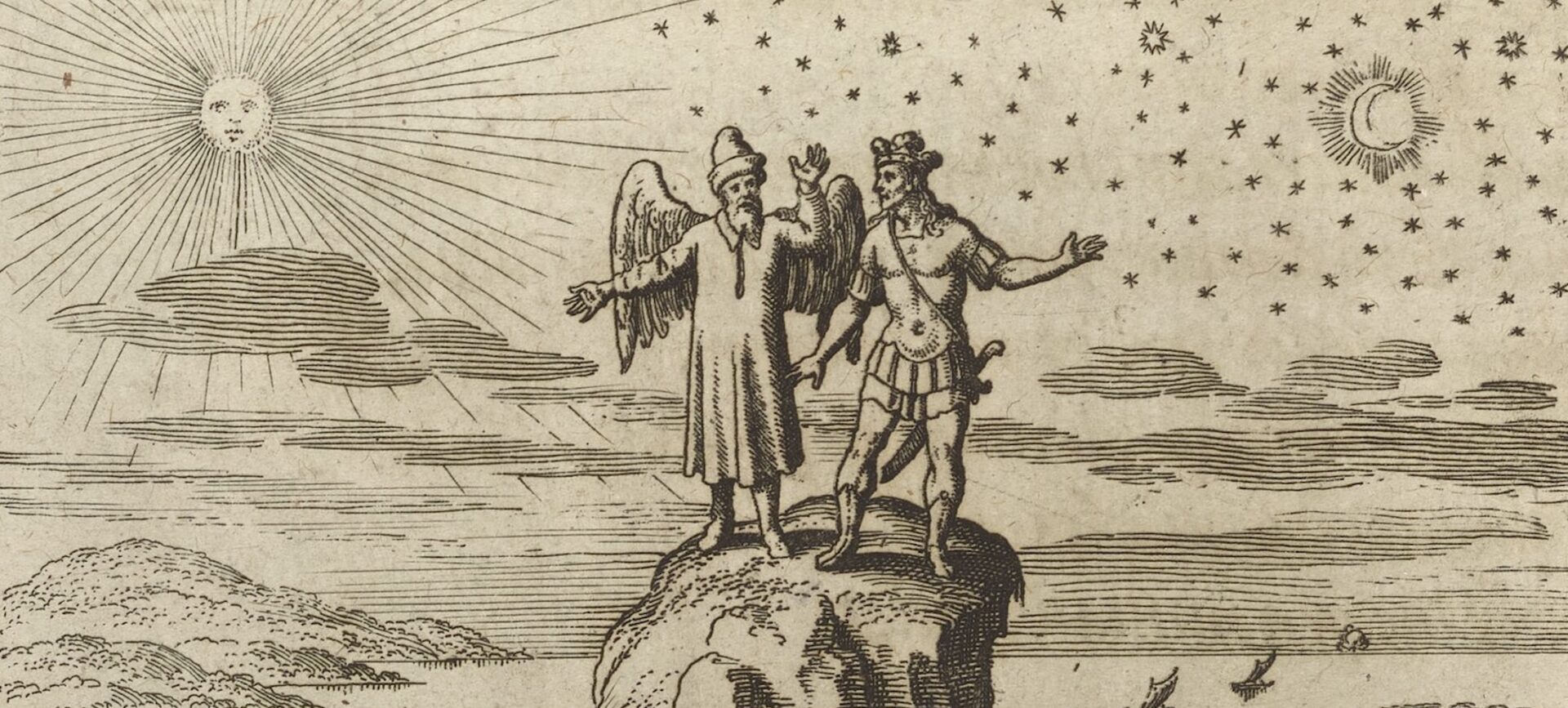 illustration of the sun and stars