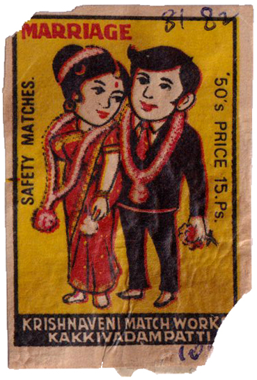 Color illustration of a South Asian married couple