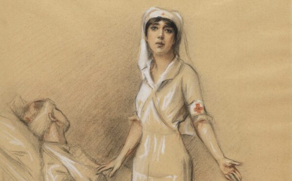 Drawing of nurse at bedside