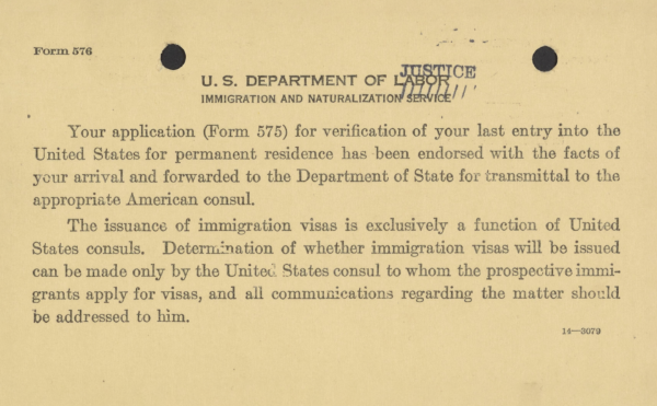 immigration form 576