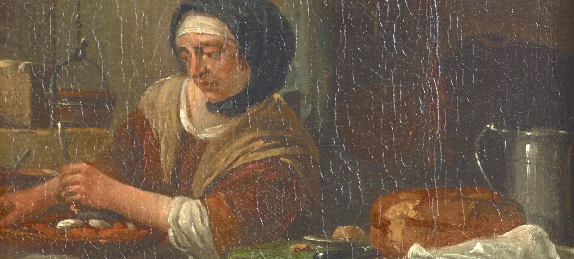 painting of a women in a lab