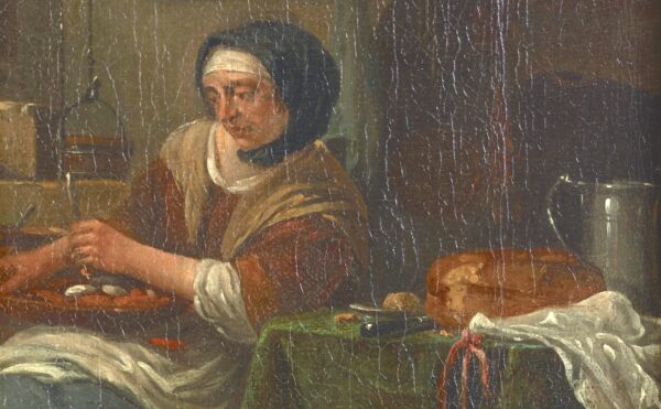 painting of a women in a lab
