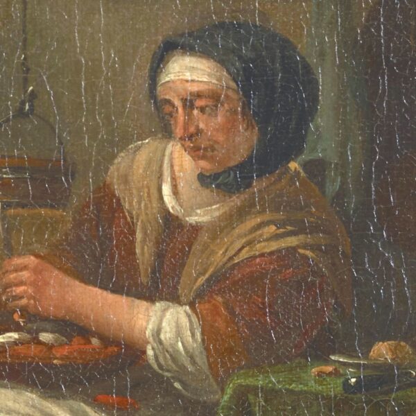 painting of a women in a lab