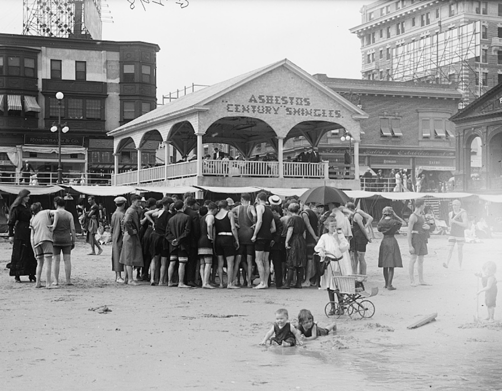 crowd on the beach