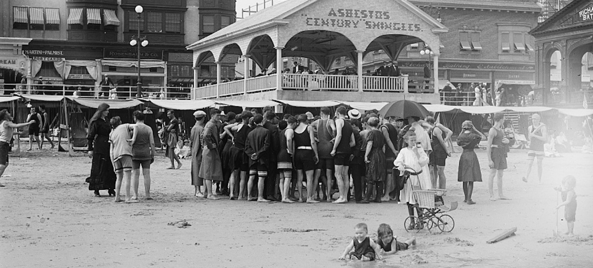 crowd on the beach