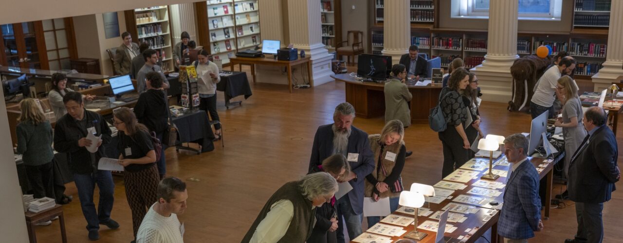 group of people at a library event