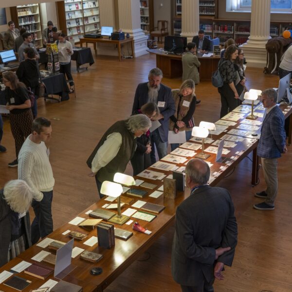 group of people at a library event