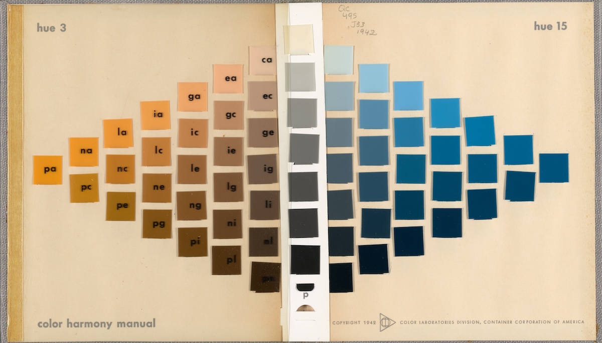 page of color swatches