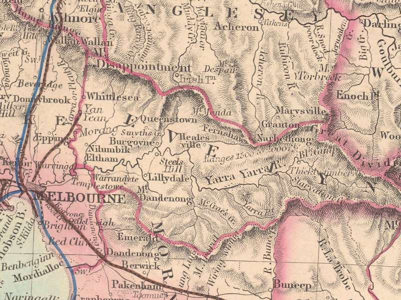 detailed map of the Australian state of Victoria