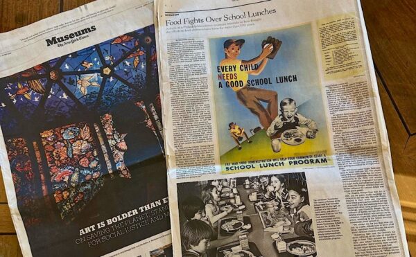 newspaper article spread