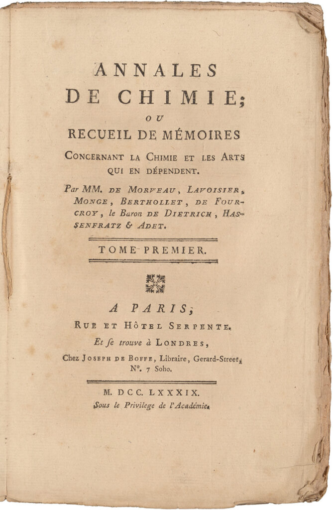 title page of an old French journal