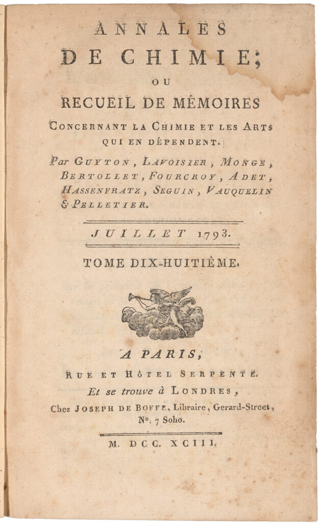 title page of an old French journal
