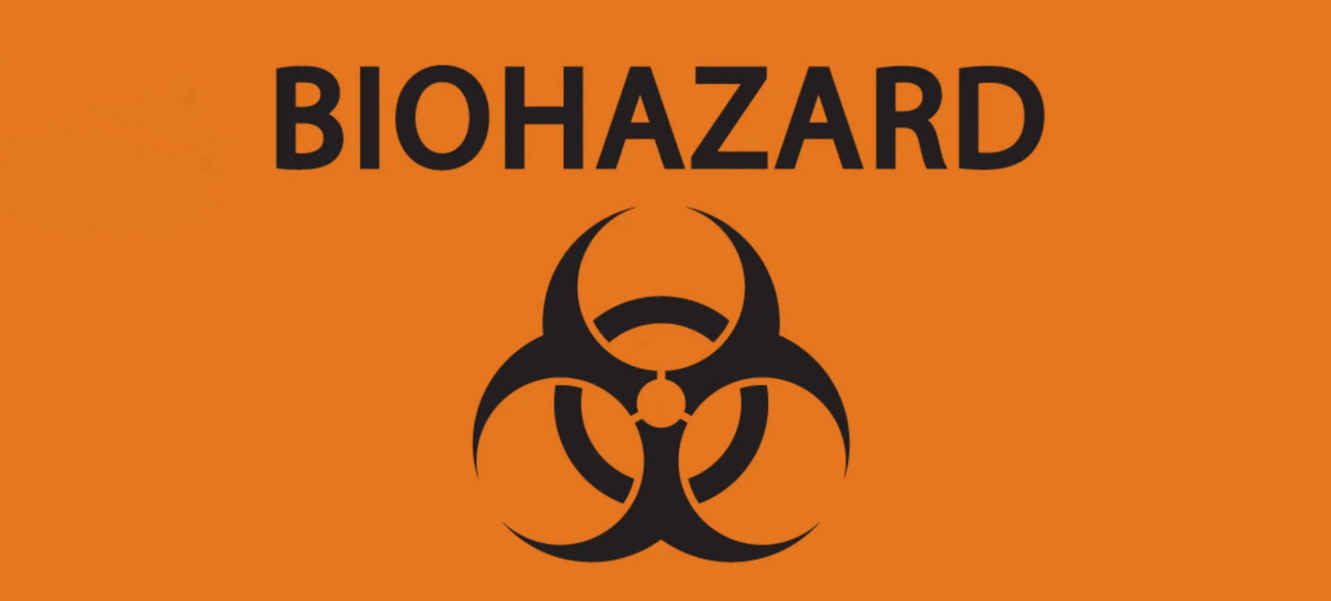 biohazard symbol on orange background