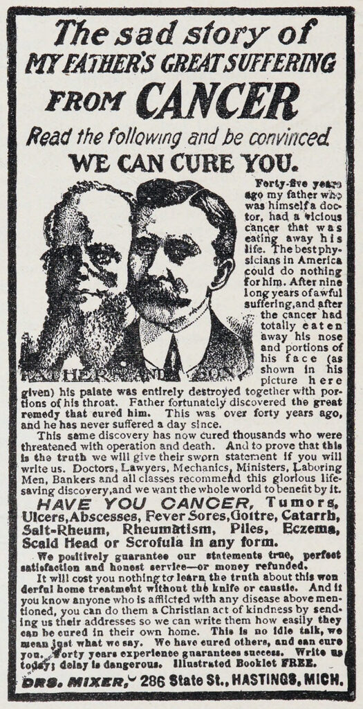Old patent medicine newspaper ad