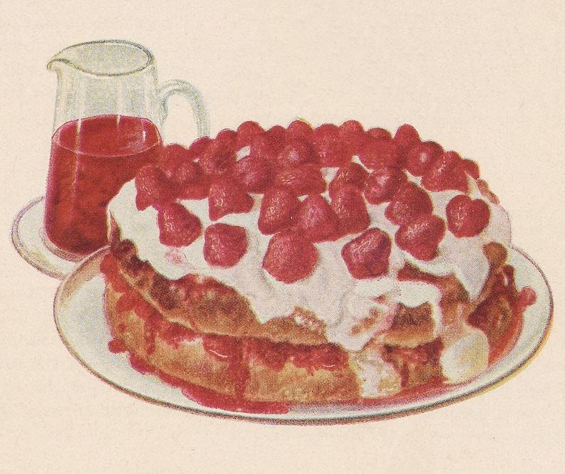 illustration of a strawberry shortcake