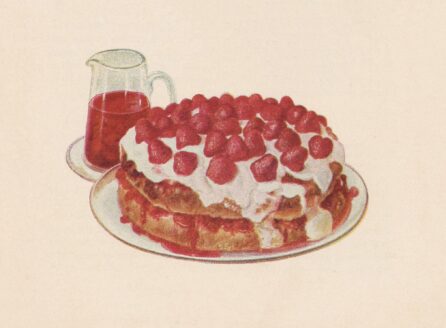 illustration of a strawberry shortcake