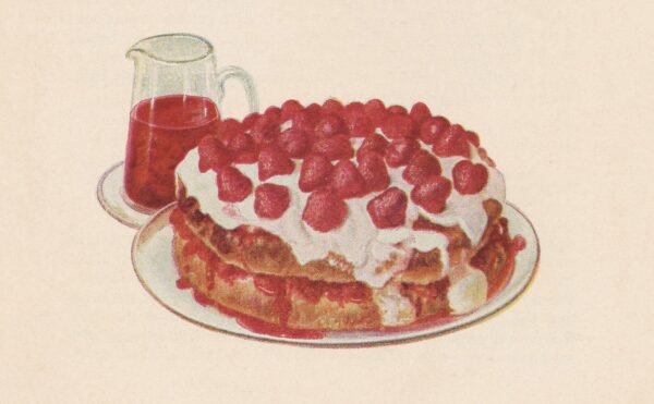 illustration of a strawberry shortcake