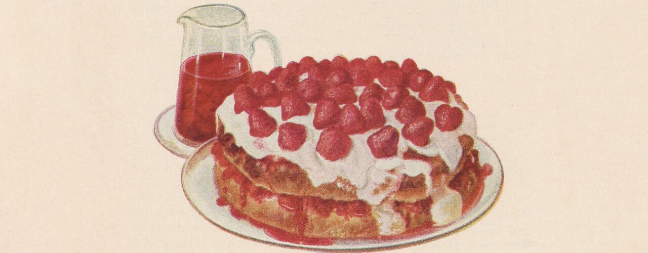 illustration of a strawberry shortcake