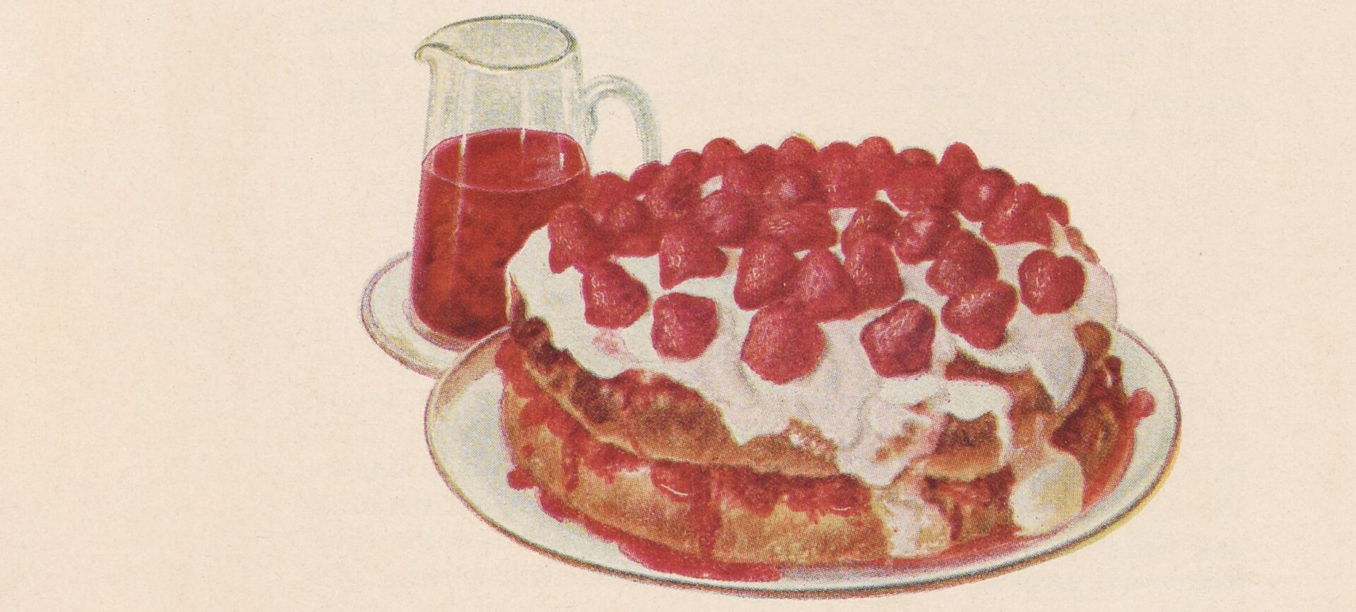 illustration of a strawberry shortcake