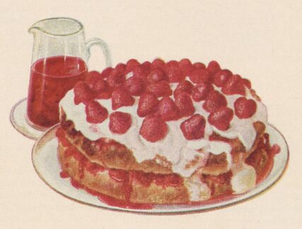 illustration of a strawberry shortcake