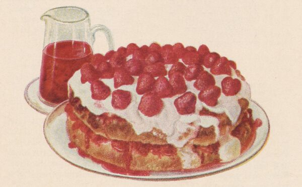 illustration of a strawberry shortcake