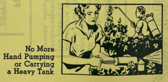 illustration of a woman spraying insecticide