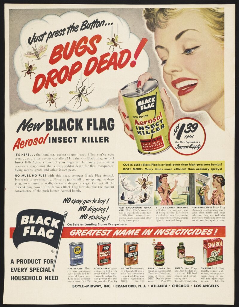 advertisement for Black Flag pesticide spray