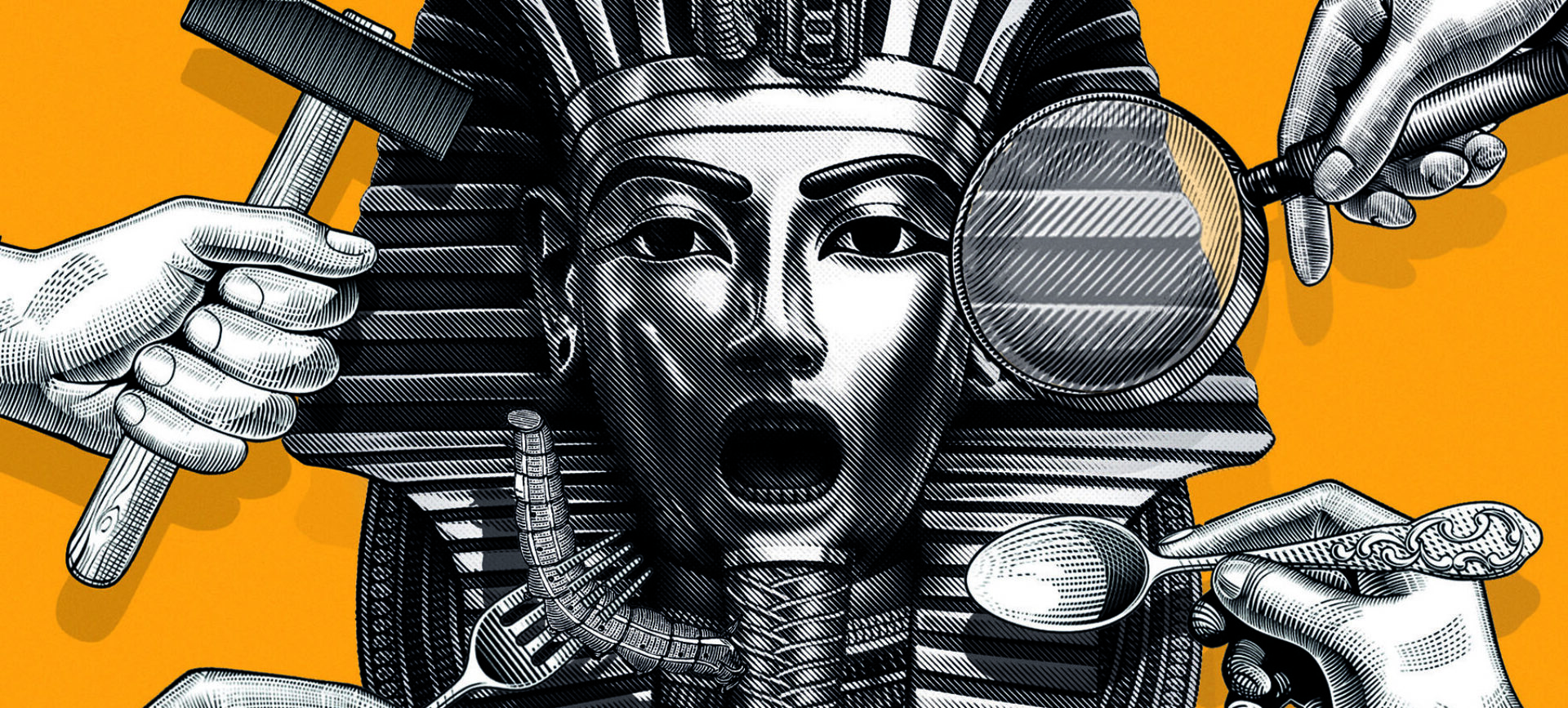 book cover of "Dinner with King Tut: How Rogue Archaeologists Are Recreating the Sights, Sounds, Smells, and Tastes of Lost Civilizations"