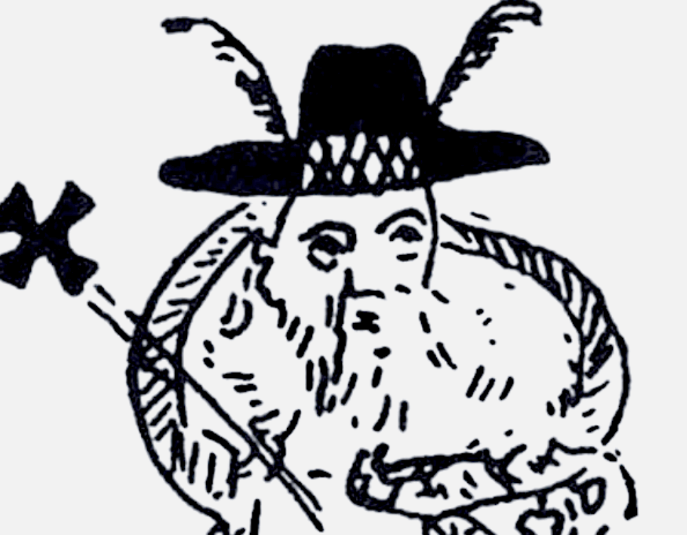 drawing of a man in a hat