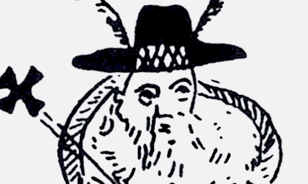 drawing of a man in a hat
