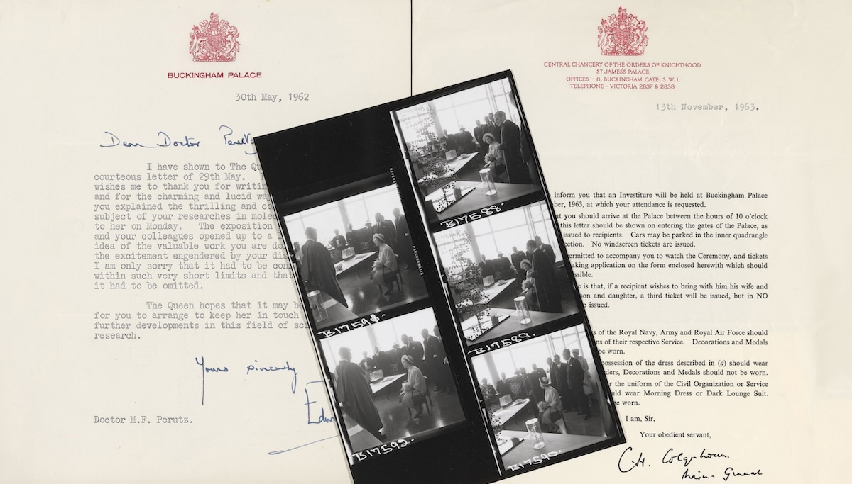 typed letters and with a film contact sheet on top
