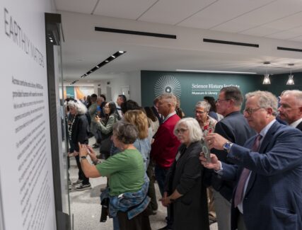 large group pf people looking at an exhibit
