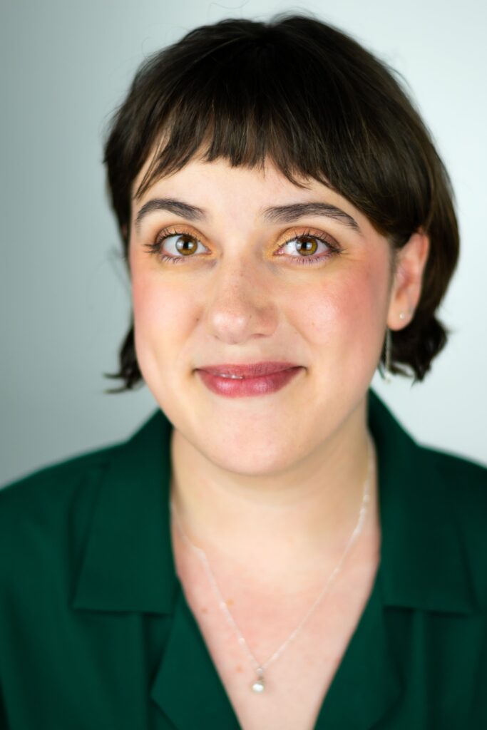 studio portrait of woman wearing black