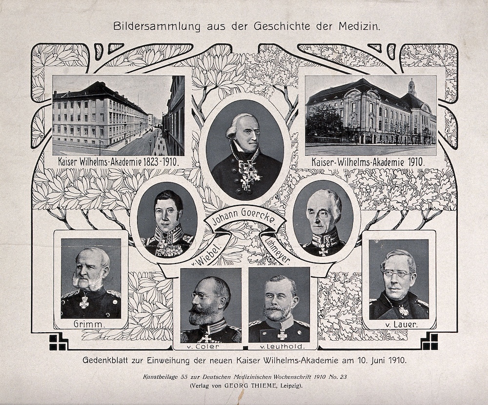 Souvenir from the dedication of the new building at the Kaiser-Wilhelms Akademie in Berlin, 1910.