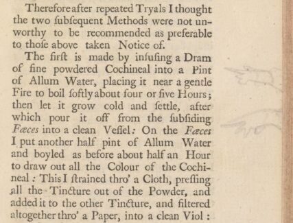 Page from New Practical Improvements and Observations on Some of the Experiments and Considerations Touching Colours, 1738