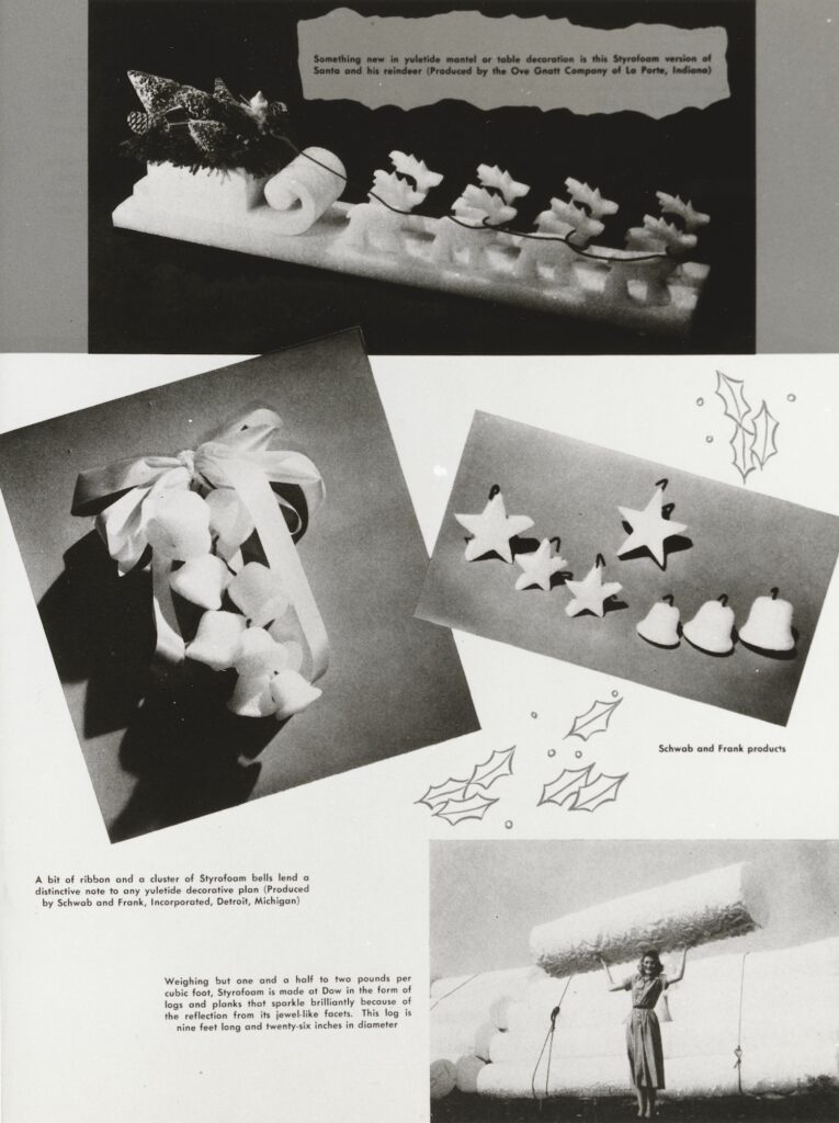 Styrofoam Christmas decorations advertisement, 1949.
