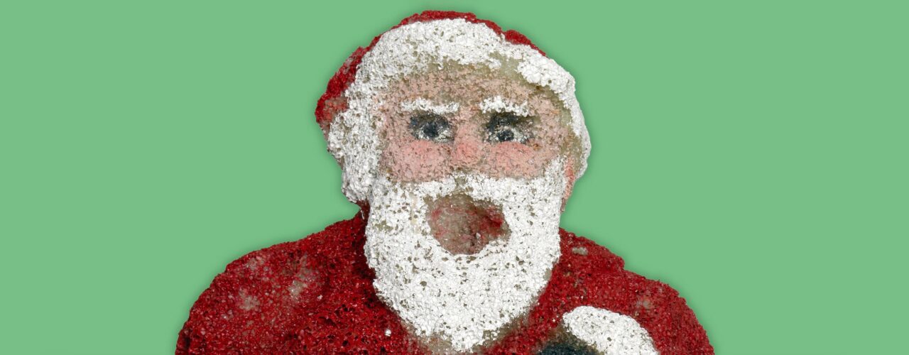 Santa Claus figurine carved out of Styrofoam