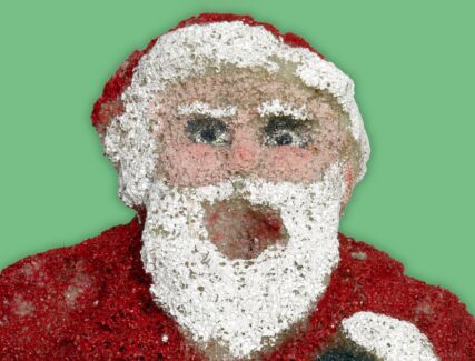 Santa Claus figurine carved out of Styrofoam