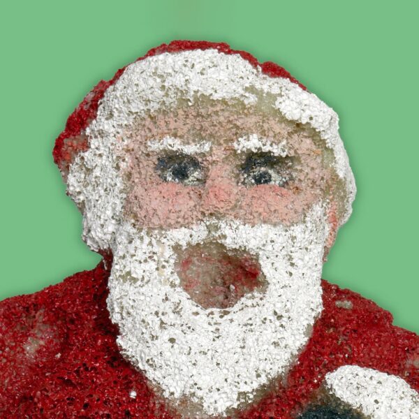 Santa Claus figurine carved out of Styrofoam