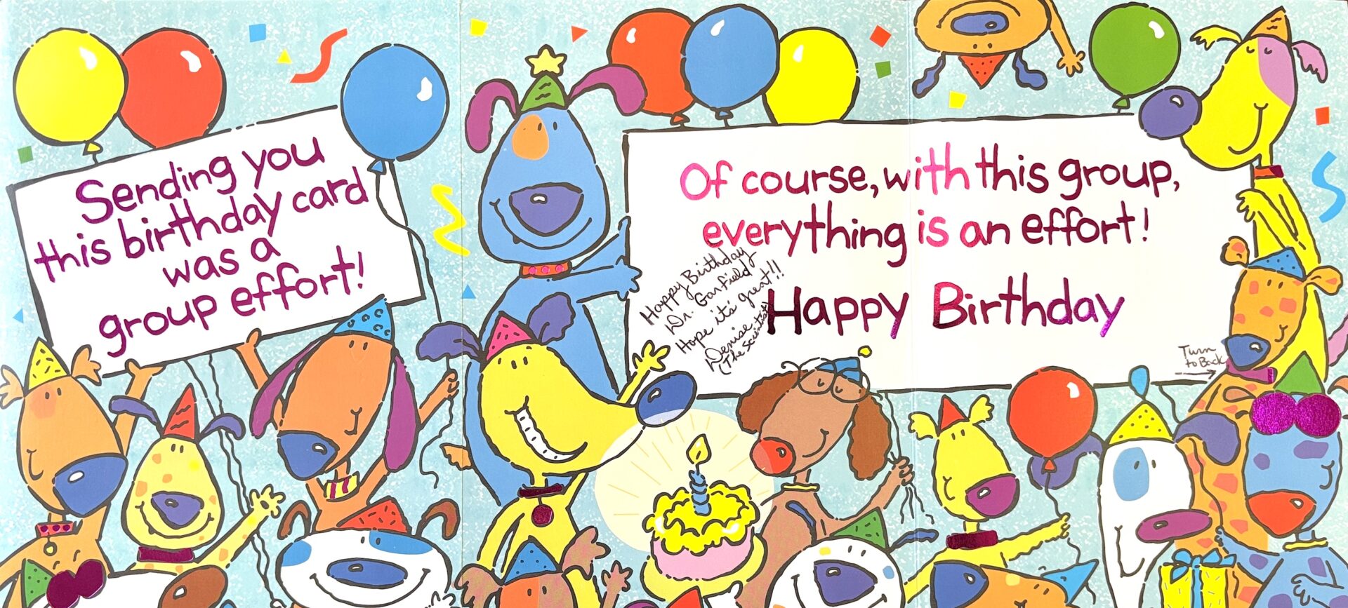 colorful group birthday card