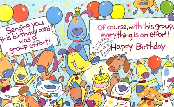 colorful group birthday card