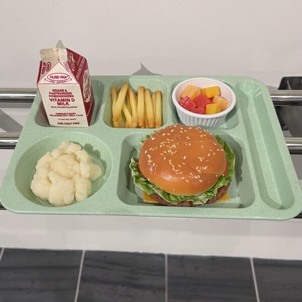 school lunch tray on display in Lunchtime exhibition